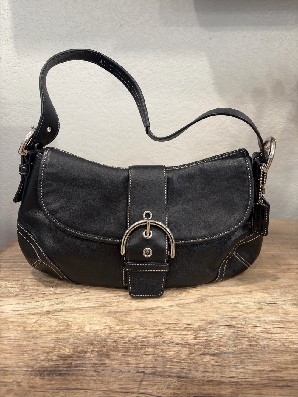 Coach N9248 Vintage SoHo Y2K Black Leather Shoulder Bag